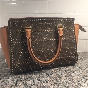 Michael Kors Studded Leather Satchel
